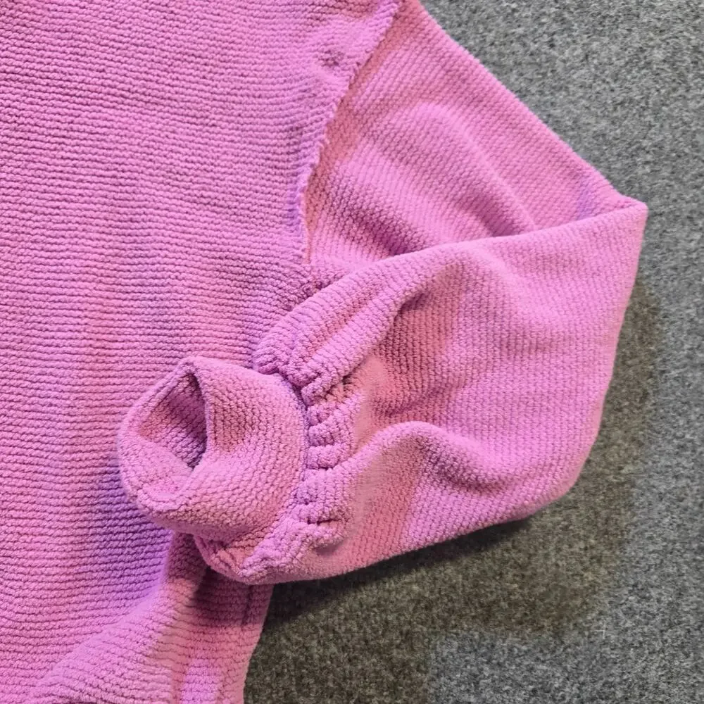 Free People Sweater Women Medium Pink Oversized Textured Long Sleeve Boxy Casual